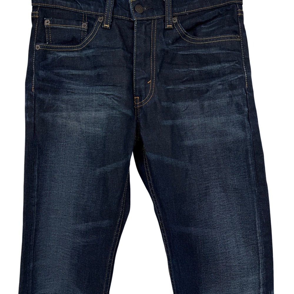 Levi's 505 Jeans Men 30x32 -30x31 Measured DarkWash Straight Leg Whiskered Denim